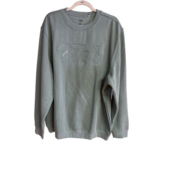 1764 Signature Oliver Sweatshirt XL Sage Green Crewneck Embroidered Logo - Picture 1 of 8
